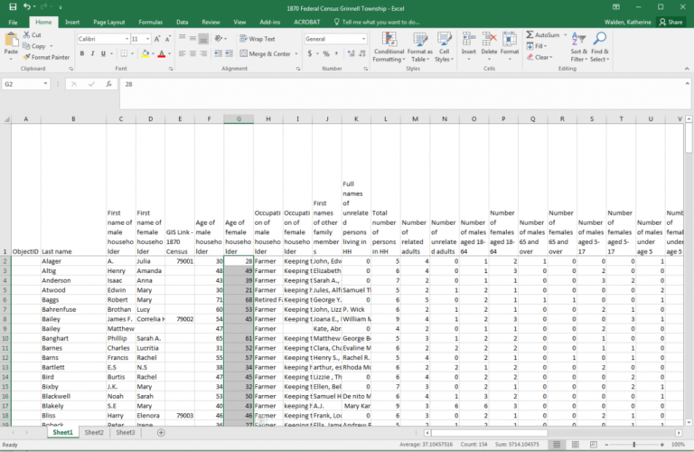 Excel spreadsheet with cells in a column selected.