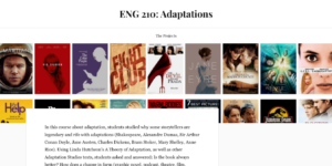Screenshot of Adaptations class website homepage