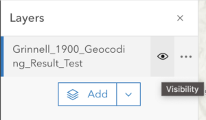 Screenshot of ArcGIS Online layer visibility symbol