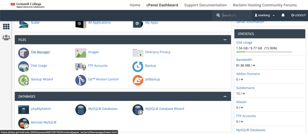 Screenshot of the cPanel Files section, with File Manager icon